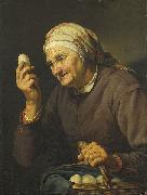 woman selling eggs Hendrick Bloemaert